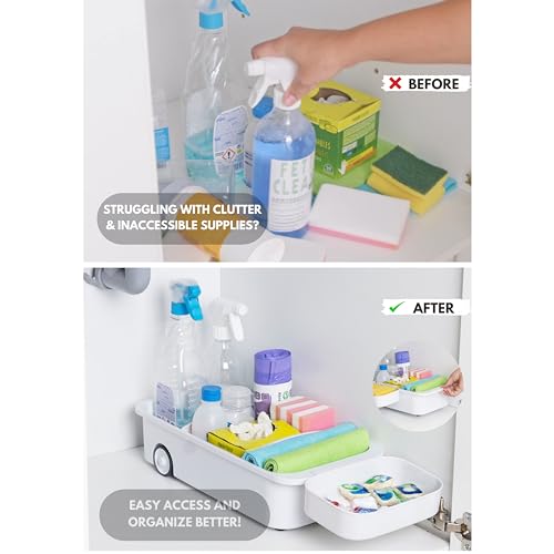 GAROOD Kitchen Under Sink Organizer Cleaning Supply Caddy Storage - Image 3