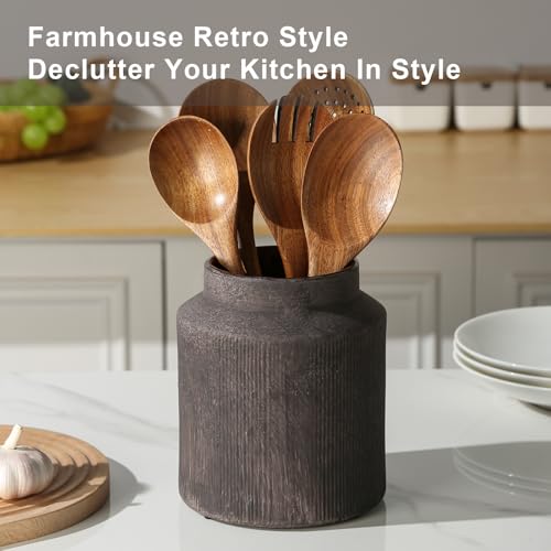 Farmhouse Ceramic Farmhouse Kitchen Utensil Holder - Image 7
