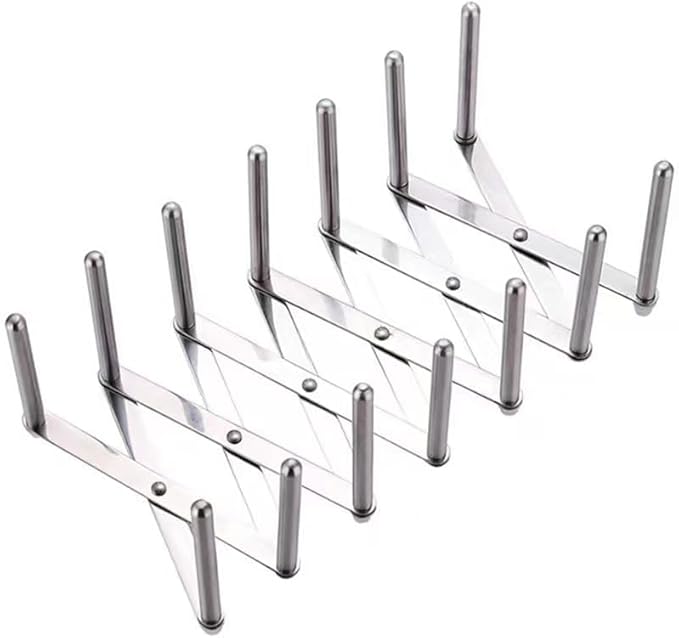 Pot Lid Organizer Pot Lid Holder Adjustable Pot Lid & Plate& Pans multipurpose Organizer Rack Holder Stainless Steel Dish Plate Drying Rack