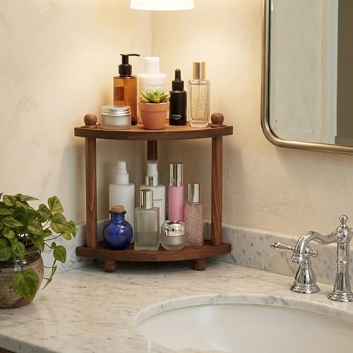 Corner Bathroom Counter Organizer, 2-Tier Bathroom Organizers - Image 3