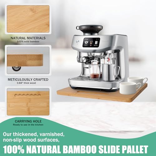 Bamboo Sliding Appliance Tray,Coffee Maker Slider Tray - Image 6
