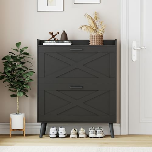 Homleke Farmhouse Shoe Storage Cabinet with Flip Dra | Home Organizati - Image 2