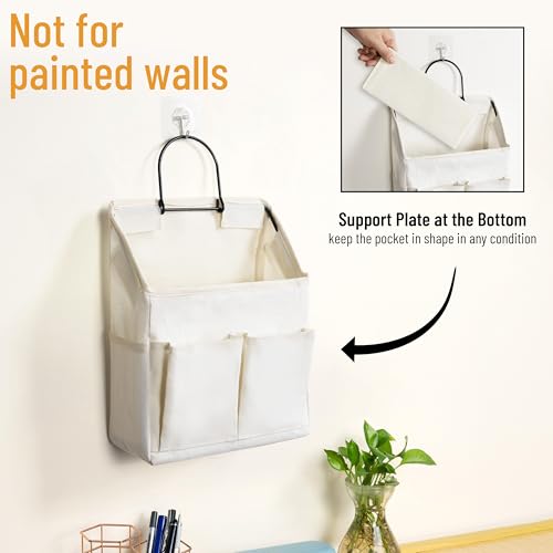 2pcs Small Wall Hanging Storage Bag, Pure White - Image 6