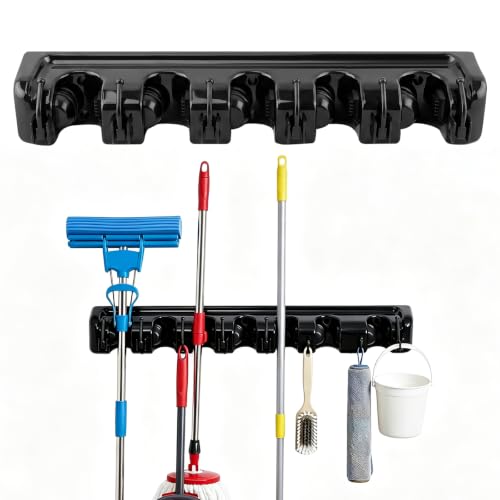 2 Pack Wall Mount Broom Holder, Broom and Mop Organizer - Image 2