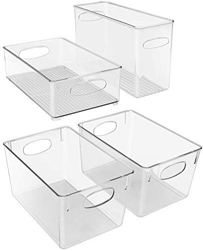 Sorbus Plastic Storage Bins Stackable Clear Pantry Organizer Box - Image 5