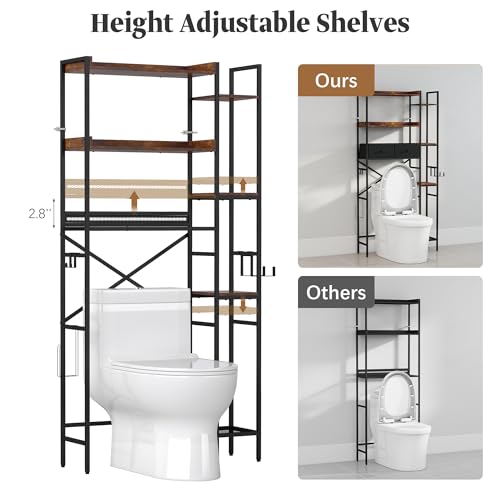 7-Tier Over the Toilet Storage Shelf, Large Bathroom - Image 4