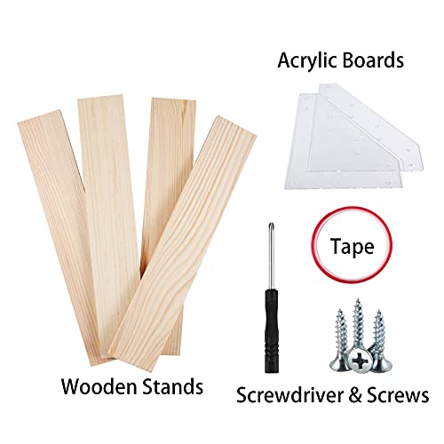2 Pack 4 Tier Acrylic Display Stand for Figures Wooden Risers - Image 7