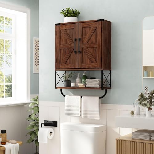 RUSTOWN Farmhouse Medicine Cabinet with 2 Barn Door & - Image 3