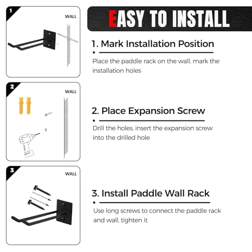 Paddle Storage Wall Rack, Metal Oars Holder | Home Organization - Image 7