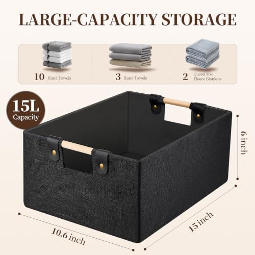 Foldable Fabric Storage Basket for Shelves, Black St | All Products - Image 4