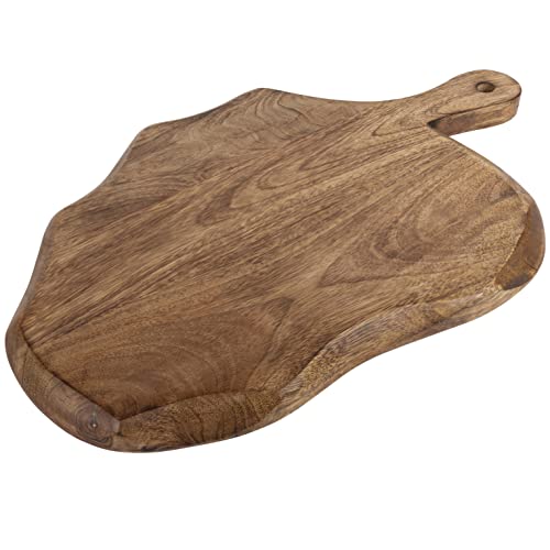 GoCraft Wooden Cutting Board with Handle | Mango Wood Leaf Shape - Image 2