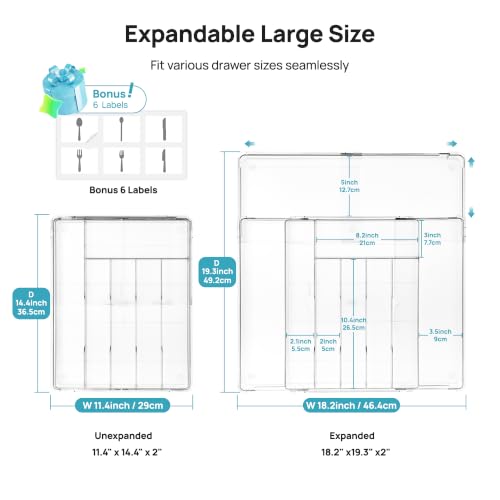 Vtopmart Expandable Silverware Organizer, Kitchen Drawer Tray - Image 3