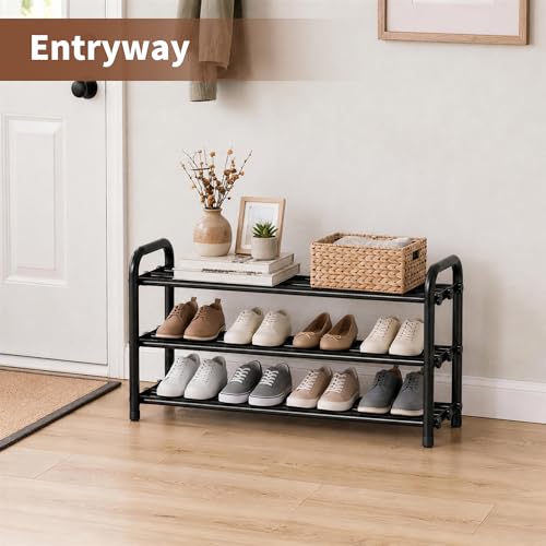 3-Tier Expandable Shoe Rack, Adjustable Shoe Shelf Storage - Image 7