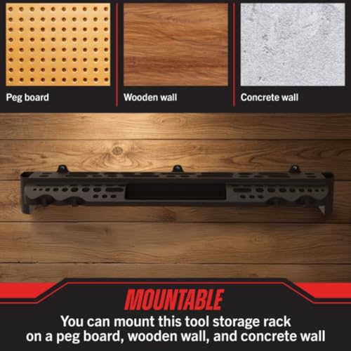 Stalwart Wall Mount Hand Tool Organizer with 61 Holes and 4 Hooks - Image 7