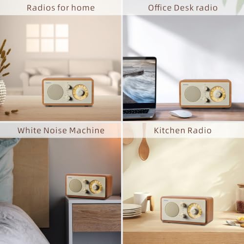 Vintage Small Radio Bluetooth Speaker for Home Office Kitchen - Image 7