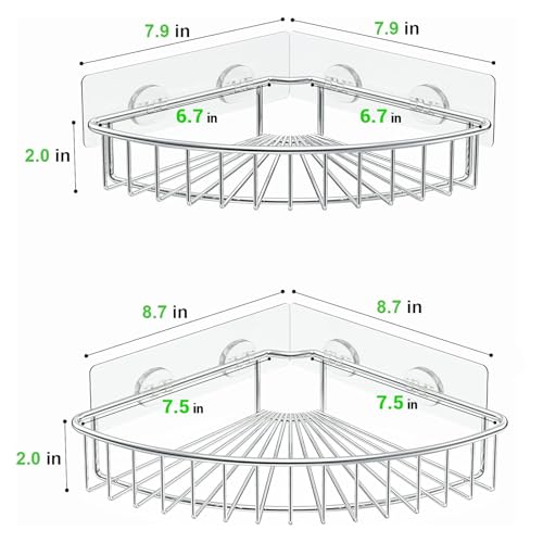 SMARTAKE 2-Pack Corner Shower Caddy, SUS304 Stainless Steel - Image 3