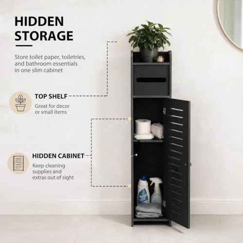 PowerKing Slim Bathroom Storage Cabinet, Toilet Paper Organizer - Image 6