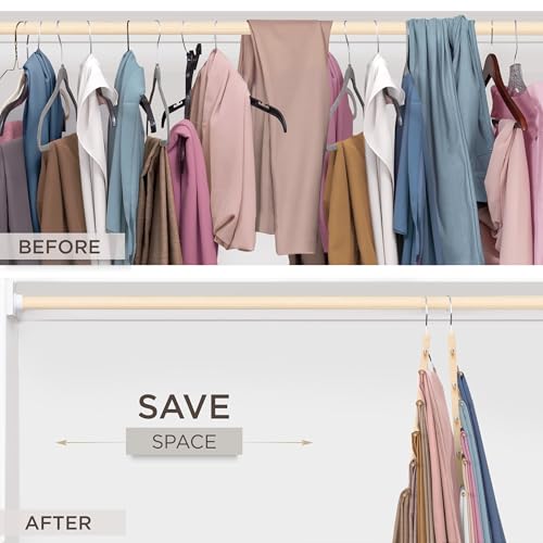 Pants Hangers Space Saving – 2 Pack European Beechwood Hanger - Image 4