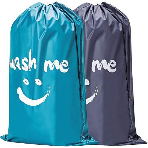 HOMEST 2 Pack XL Laundry Bag 28" x 40", Extra Large Dirty Clothes - Image 2