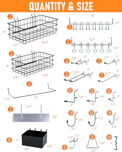 INCLY 238PCS Pegboard Accessories Organizer Kit, Peg Board - Image 3