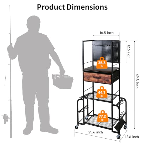 Fishing Rod Holders for Garage, 10-Rod Fishing Rod Storage Rack - Image 4