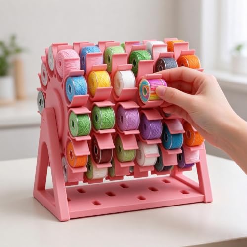 "JQZXHQ Rotating Bobbin Thread Organizer, 60‑Slot Craft & - Image 4