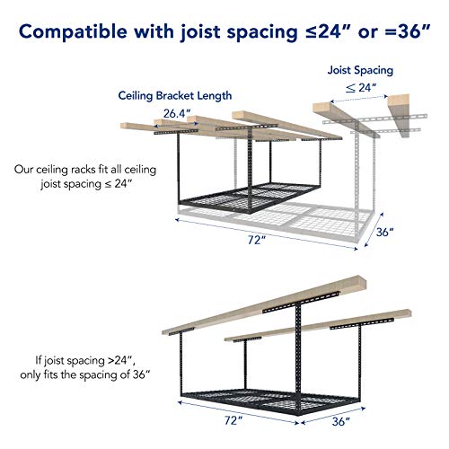 FLEXIMOUNTS 3x6 Overhead Garage Storage Adjustable Ceiling - Image 4