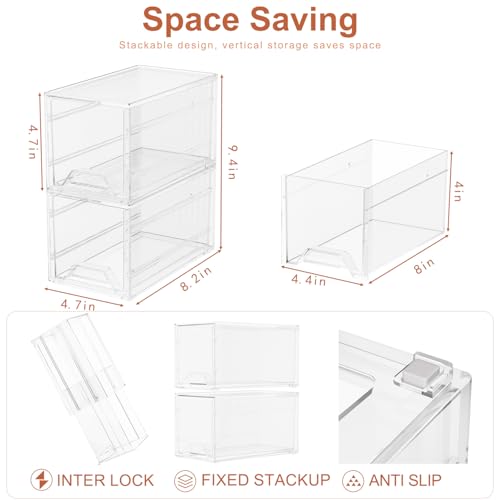 Clear Stackable Desk Drawer Organizer: Acrylic Small Storage - Image 4