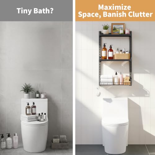 3 Tier Bathroom Shelves Over Toilet - Wall Mounted | Home Organization - Image 5