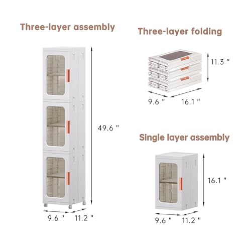 CXCJAI Narrow Storage Cabinet with Doors and Shelves Tall Skinny - Image 4