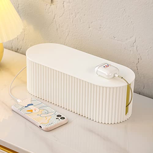 FABROK Cable Management Box, Plastic Cord Hider Box, Small, White - Image 4