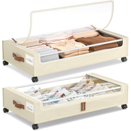 Yecaye 60L Under Bed Storage Containers with Wheels, 2 - Image 2