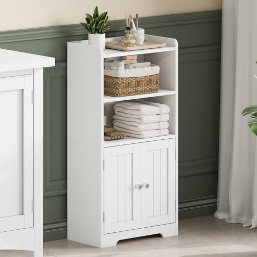 ChooChoo Small Bathroom Storage Cabinet with 2 Door and Shelves - Image 2