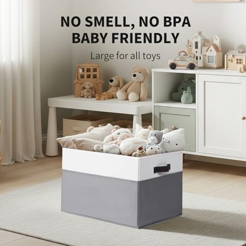 2 Pack EXTRA LARGE Blanket Storage Baskets with Lids, 22”x16”x12” - Image 6