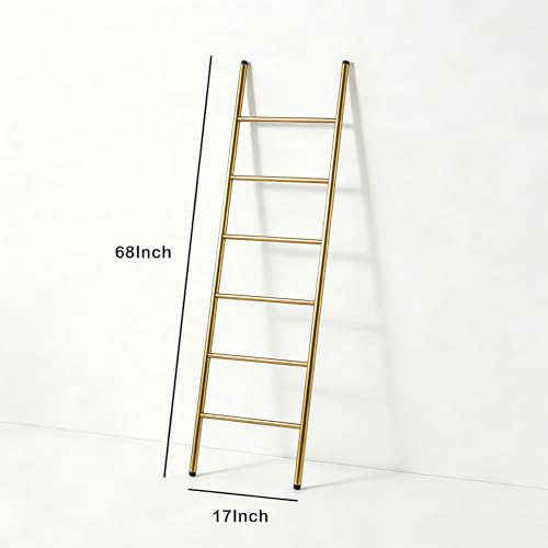 6-Tier Blanket Ladder 68 Inch Wall-Leaning Towel Rack | Garage Storage - Image 3