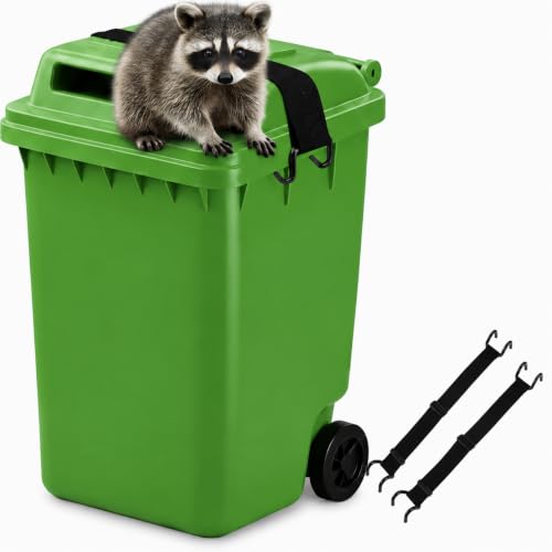 2 Pack Trash Can Lid Lock Strap for Raccoons & Animals, Non-Slip - Image 2