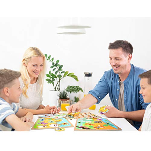 WOOD CITY Toddler Puzzles and Rack Set, Wooden Peg Puzzles - Image 3