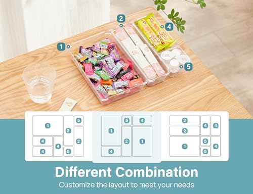 Kootek 28Pcs Drawer Organizer Set, 4-Size Bathroom Tray Makeup - Image 3