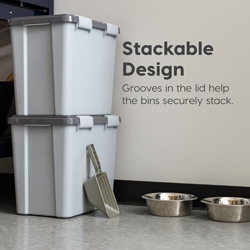 IRIS USA Dog Food Storage Container, Up to 30 lbs, Gray/Dark Gray - Image 5