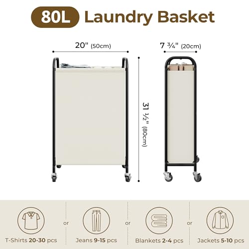 GRANNY SAYS Laundry Hamper, Slim Basket with Wheels and Handles - Image 3