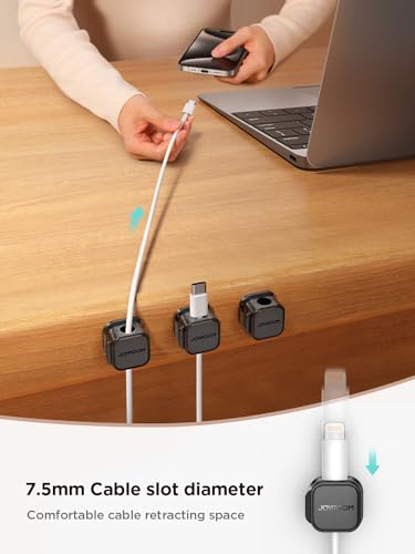JOYROOM 9 Pack Magnetic Cable Clips Cord Organizer Adhesive Wire - Image 4