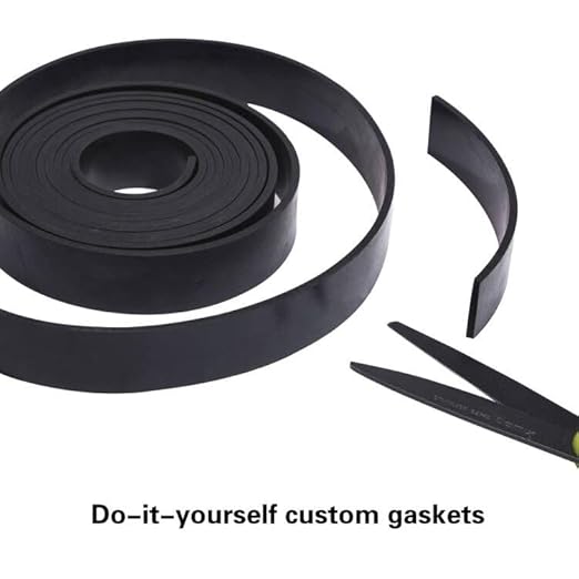 TORRAMI Solid Neoprene Rubber Strips Roll 3/16 (.187) inch Thick X 2 inch Wide X 10 Feet, for DIY Weather Stripping, Gasket, Seal