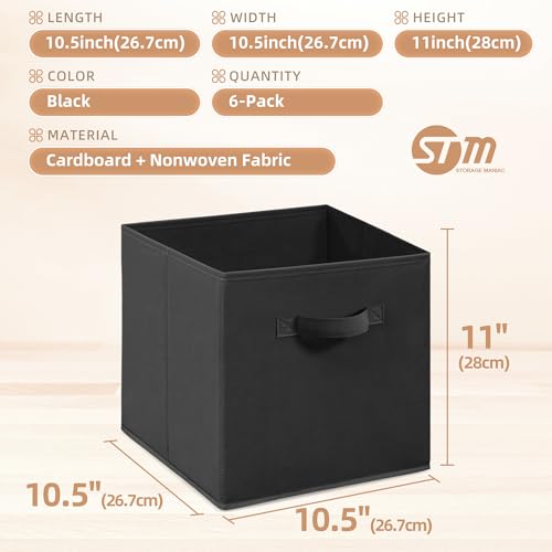 Storage Cubes, 11 Inch 6 Pack Collapsible Fabric Shelf Bins - Image 5