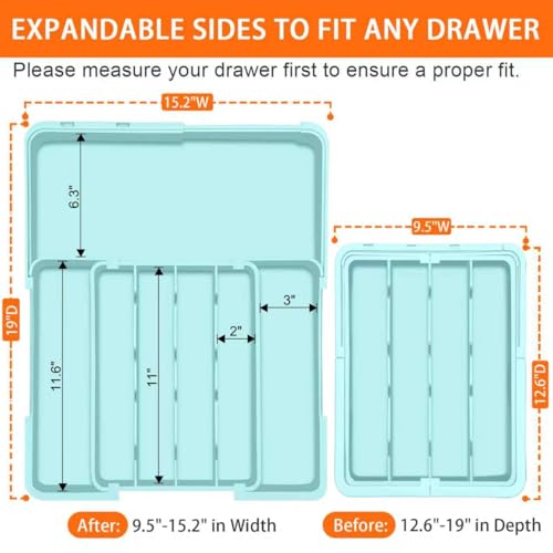 Expandable Silverware Drawer Organizer, Utensil Tray for Kitchen - Image 3