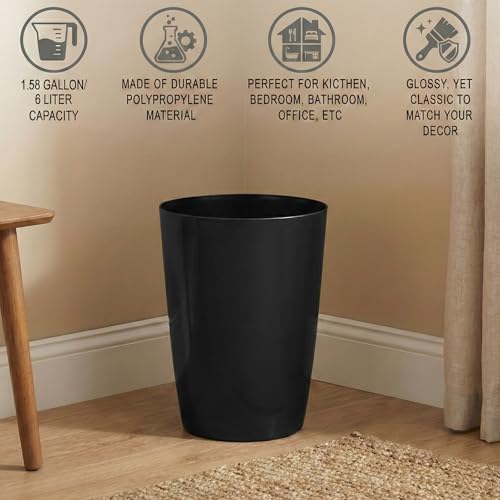 Mini Waste Basket, Durable Small Plastic Garbage Trash Can Bin - Image 5