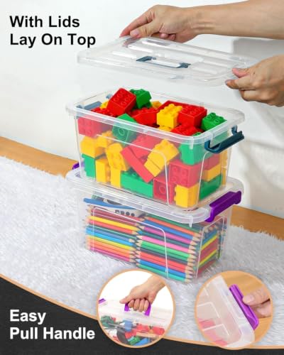 Storage Bins with Lids,7Qt Clear Stackable Storage Containers - Image 4