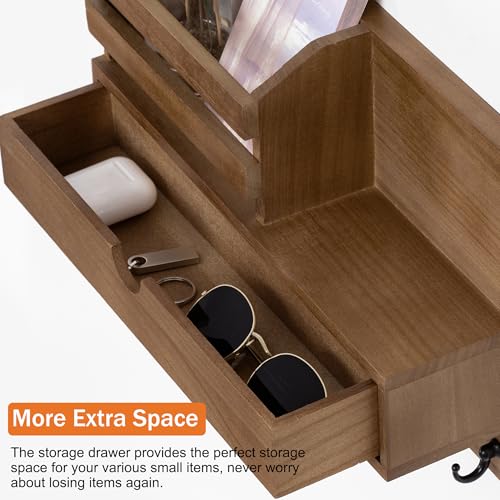Key Holder Wall Mount, Mail Organizer with 7 Hooks | Home Organization - Image 5