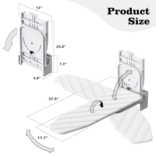 MYOYAY Wall Mounted Ironing Board 12 x 37 Inch | Laundry & Clothing - Image 4