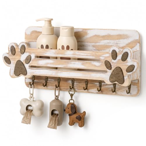 Farmhouse Dog Leash Holder for Wall, Cute Wall Mount Dog - Image 2