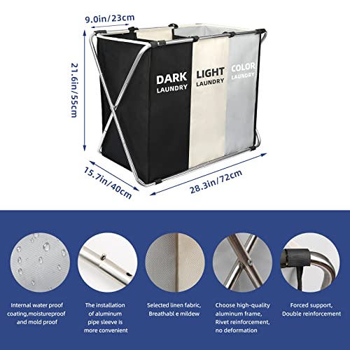 180L Large Laundry Basket, Freestanding Laundry Hamper - Image 3